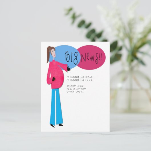 Hip Mama zwangerschapsaankondiging Aankondigingskaart (Staand voorkant)