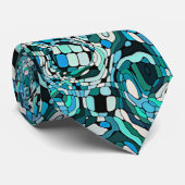 Hip  Midcentury Mozaïek Kunstpatroon Stropdas (Opgerold)