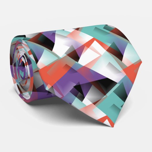 Hip Modern Abstract Geometrisch Mozaïek Kunstpatro Stropdas (Opgerold)