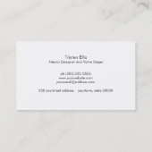 Hip Modern Retro Roos Goud Monogram Designer Zwart Visitekaartje (Achterkant)