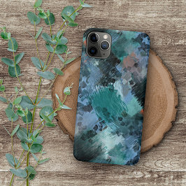Hip Moderne Blauwgroen Groene Violet Blauwe Pensee iPhone 12 Hoesje