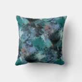 Hip Moderne Blauwgroen Groene Violet Blauwe Pensee Kussen (Achterkant)