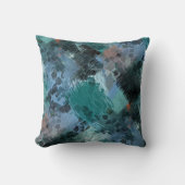 Hip Moderne Blauwgroen Groene Violet Blauwe Pensee Kussen (Voorkant)