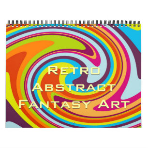 Hip Moderne Colorful Retro Abstracte Fantasy Art Kalender