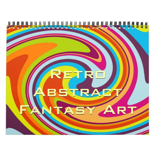 Hip Moderne Colorful Retro Abstracte Fantasy Art Kalender (Hoes)