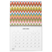 Hip Moderne Kleurrijke Retro Abstracte Fantasie Ku Kalender (Jan 2027)
