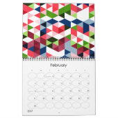 Hip Moderne Kleurrijke Retro Abstracte Fantasie Ku Kalender (Feb 2027)
