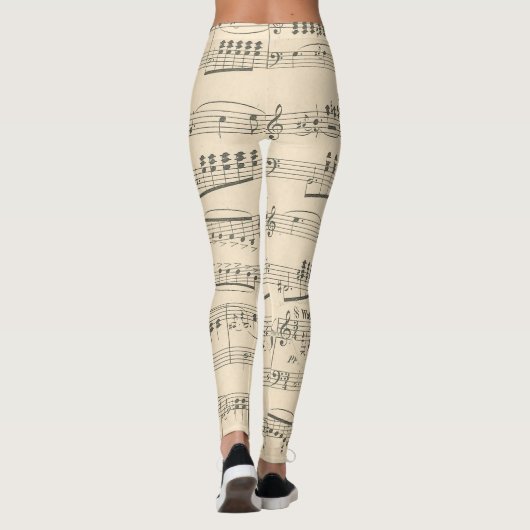 Hip muzieknoten patroon vrouwen meisjes leggings (Achterkant)