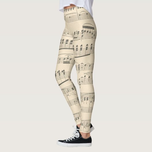 Hip  muzieknoten patroon vrouwen meisjes leggings (Links)