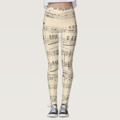 Hip muzieknoten patroon vrouwen meisjes leggings (Voorkant)