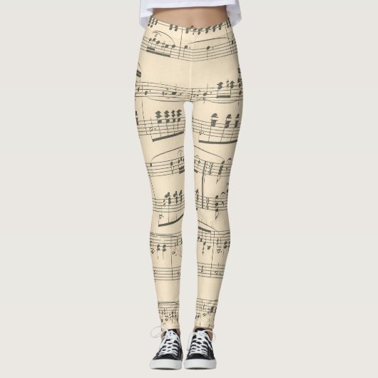 Hip muzieknoten patroon vrouwen meisjes leggings (Voorkant)