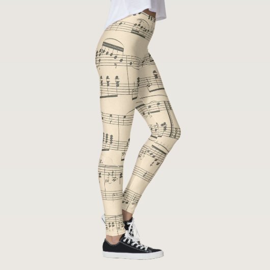 Hip muzieknoten patroon vrouwen meisjes leggings (Rechts)