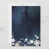 Hip Navy Blue Winter Photo Wedding Save the Date (Achterkant)