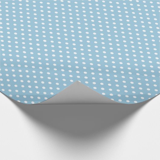 Hip Pastel Blauwgroen Blue White Polkadots Pattern Cadeaupapier (Hoek)