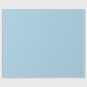 Hip Pastel Blauwgroen Blue White Polkadots Pattern Cadeaupapier (Vlak)