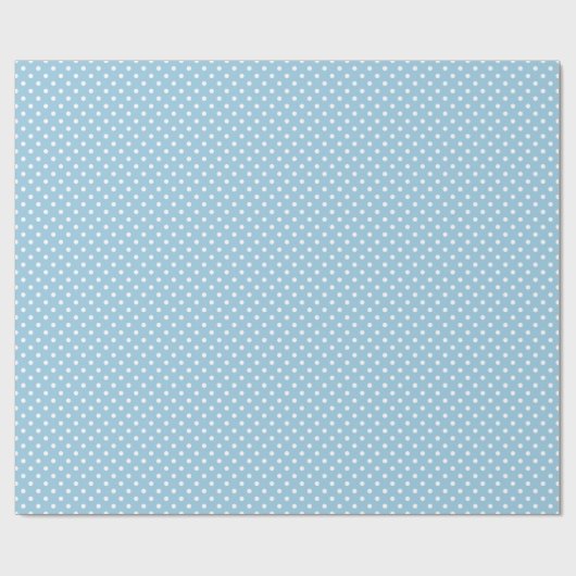 Hip Pastel Blauwgroen Blue White Polkadots Pattern Cadeaupapier (Vlak)