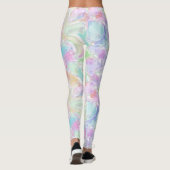 Hip Pastel Pink Violet Blue Green Turquoise Swirls Leggings (Achterkant)