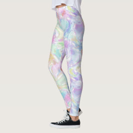 Hip Pastel Pink Violet Blue Green Turquoise Swirls Leggings