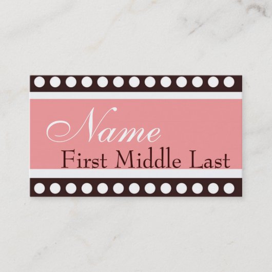 Hip PInk en Brown New Baby Calling Card Contactkaartje (Voorkant)