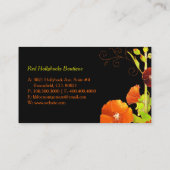Hip Red Hollyhocks Black Monogram Visitekaartje (Achterkant)