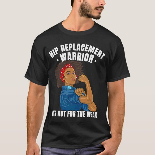Hip Replacement Warrior African American Women Bla T-shirt (Voorkant)