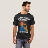 Hip Replacement Warrior African American Women Bla T-shirt (Voorkant volledig)