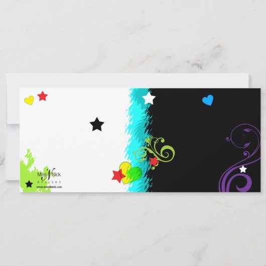 Hip Retro 'N Groovy Party Invitation Kaart (Achterkant)