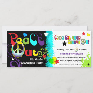 Hip Retro 'N Groovy Party Invitation Kaart