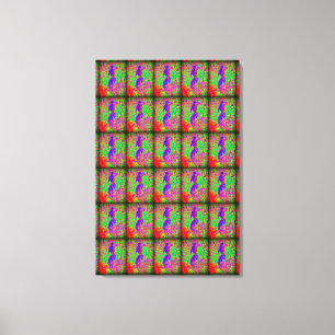 hip retro paarse hippiemeermin canvas afdruk
