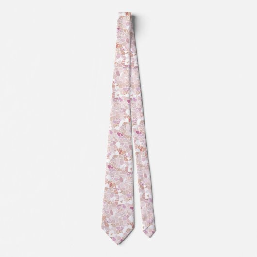 Hip Retro Pastel Roze Mauve Mozaïek Art Pattern Stropdas (Voorkant)
