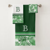 Hip Retro Tropical Green Palm Leafs Pattern Bad Handdoek (Insitu)
