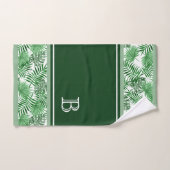 Hip Retro Tropical Green Palm Leafs Pattern Bad Handdoek (Handdoek)