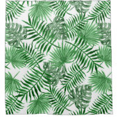 Hip Retro Tropical Green Palm Leafs Pattern Douchegordijn (Voorkant)