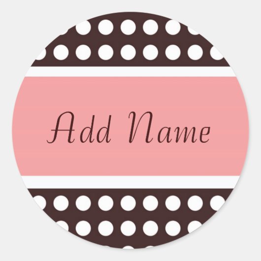 Hip Roze en Bruin Baby Sticker (Voorkant)