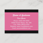 Hip Roze en Zwarte Harten Stijlvol Checker Patroon Visitekaartje (Achterkant)