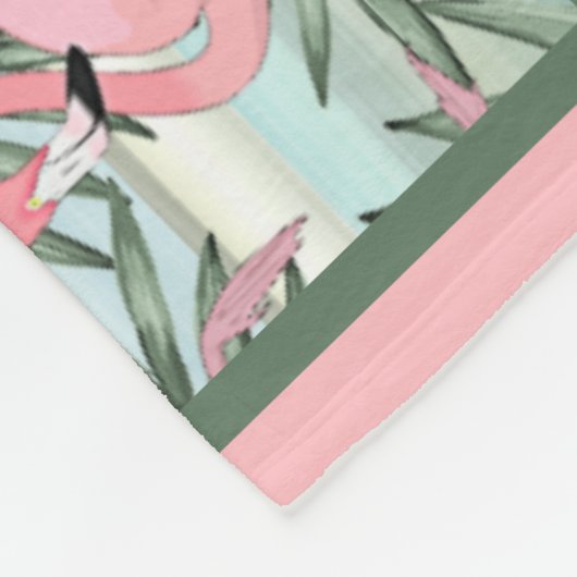 Hip roze flamingoes Cute Palm Leafs Art Pattern Fleece Deken (Hoek)