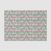 Hip roze flamingoes Cute Palm Leafs Art Pattern Tissuepapier (Voorkant)