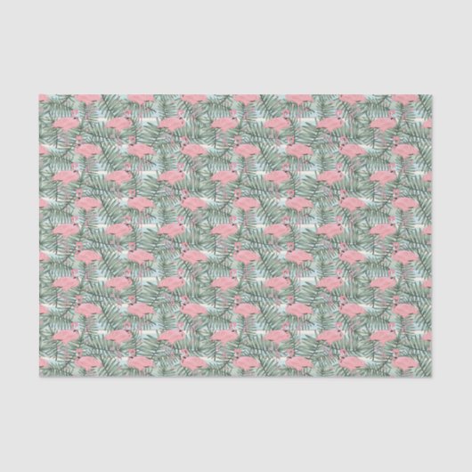 Hip roze flamingoes Cute Palm Leafs Art Pattern Tissuepapier (Voorkant)