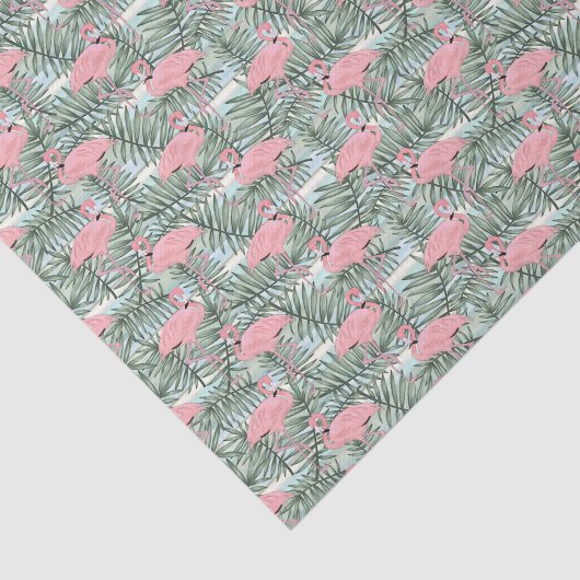 Hip roze flamingoes Cute Palm Leafs Art Pattern Tissuepapier (Detail)