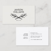 HIP RUSTIC TREE BRANCHES LOGO OP LICHTGRIJS VISITEKAARTJE (Voorkant / Achterkant)