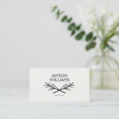 HIP RUSTIC TREE BRANCHES LOGO OP LICHTGRIJS VISITEKAARTJE (Staand voorkant)