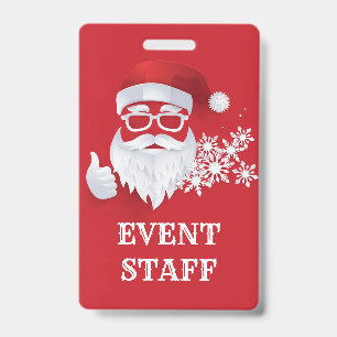 Hip Santa Claus Papercut Kerst Evenement Personeel Badge