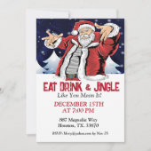 Hip Santa, eet Drink en Jingle Kaart (Voorkant)