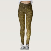 Hip Sexy Butt Golden Black Glitter Leggings Vrouwe (Voorkant)