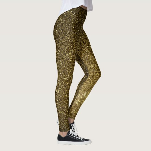 Hip Sexy Butt Golden Black Glitter Leggings Vrouwe (Rechts)
