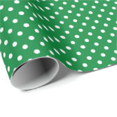 Hip Shamrock Green White Polkadots Pattern Cadeaupapier (Rol Hoek)