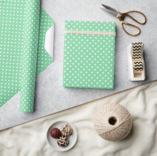 Hip Shamrock Mint Groen Wit Stippen Patroon Cadeaupapier