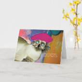 Hip Siamese Kaart (Gele Bloem)