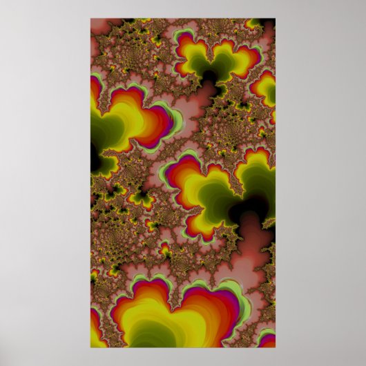 Hip Sixties Groovy Psychedelic Fractal Abstract Poster (Voorkant)