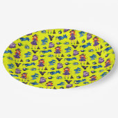 Hip spooky heks Halloween partij levert geel Papieren Bordje (Gekanteld)